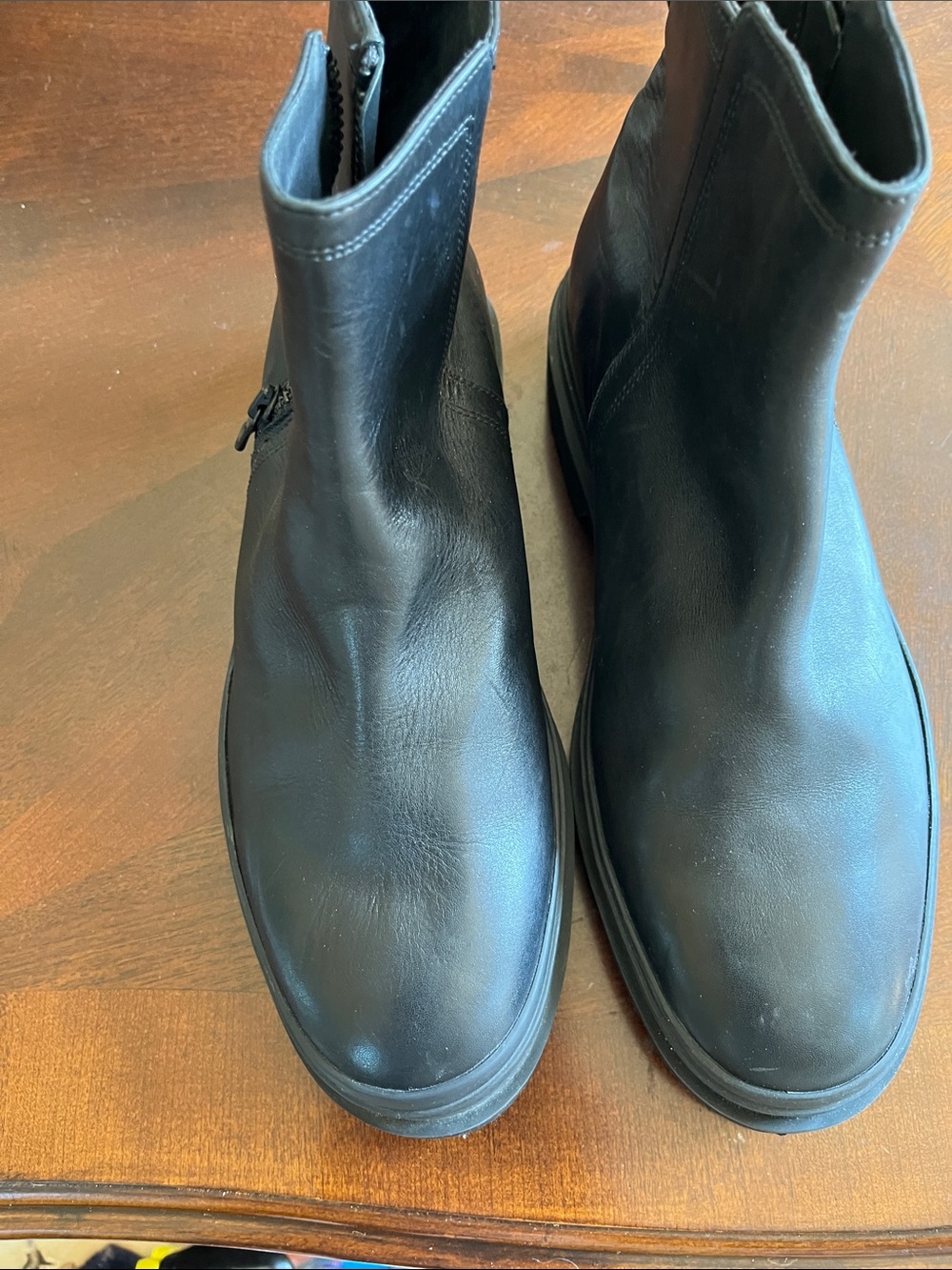 Vince Black Leather Zip Chelsea Boots